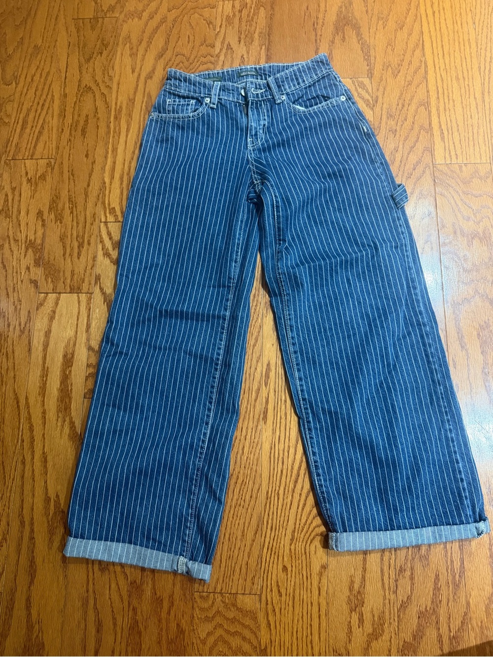 wild fable Blue Pinstripe Wide-Leg Jeans